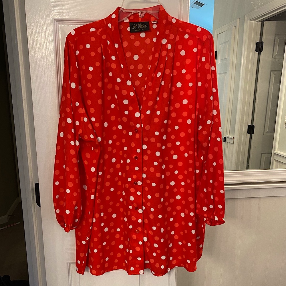 BEAUTIFUL!  Bob Mackie Red/White Polkadot - 2X
